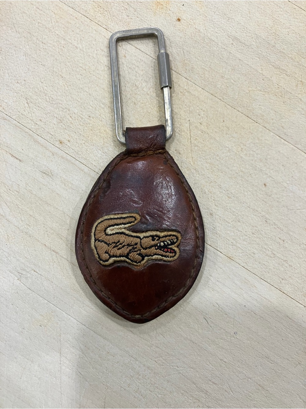Vintage Leather Izod Lacoste Keychain